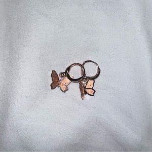 rose gold butterfly earrings